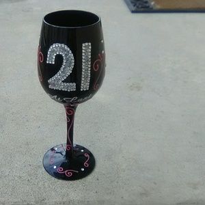 Birthday "21" wine glass